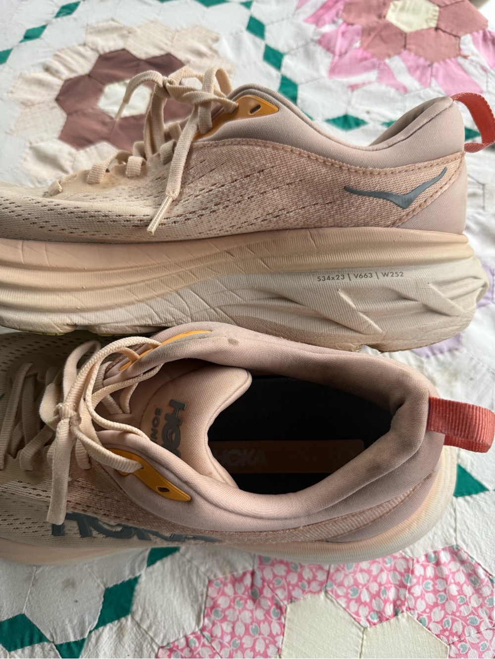 HOKA Bondi 8 Running Shoe, size 11, Cream Vanilla - Picture 15 of 16